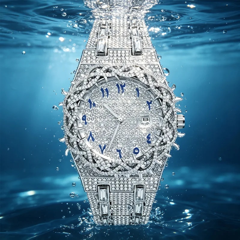 ساعة يد رجالية فاخرة مرصعة بال - مراجعة Luxury Watch Iceberg وسعره