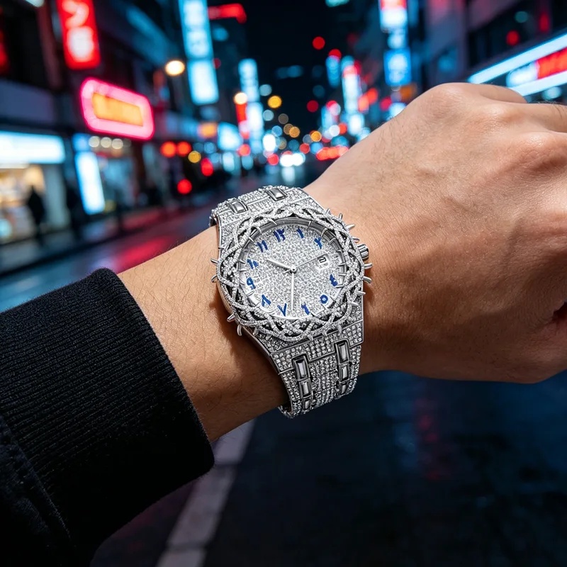 ساعة يد رجالية فاخرة مرصعة بال - مراجعة Luxury Watch Iceberg وسعره