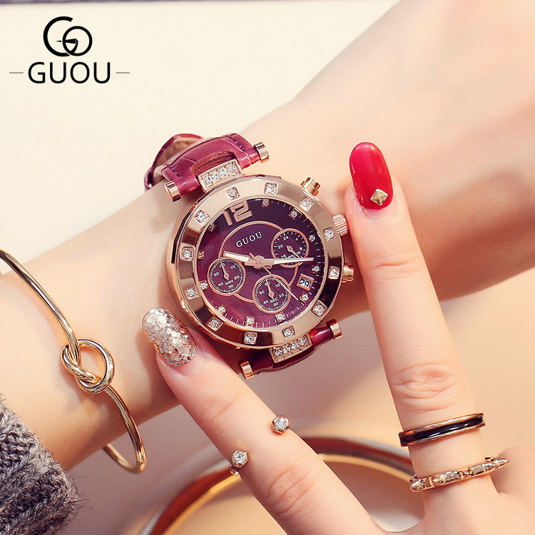 2018 GUOU أفضل ماركة الموضة ال - مراجعة Luxury Watch Top 10 وسعره